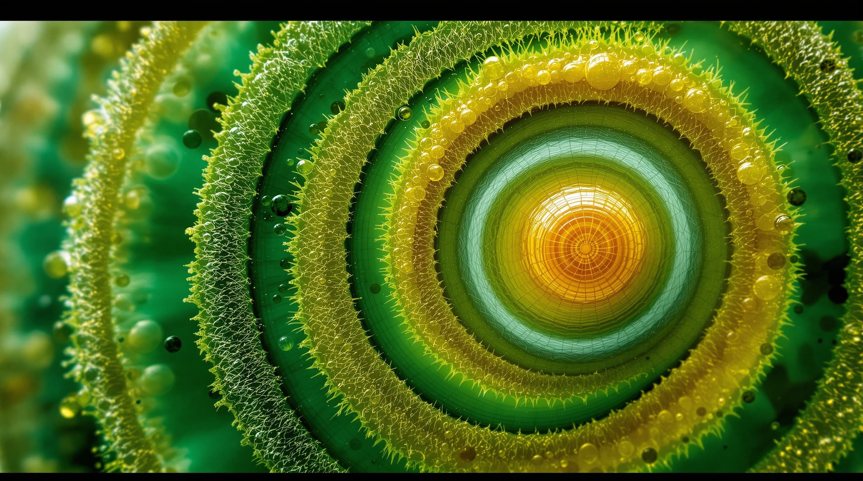 Concentric biological rings evoking hormonal rhythms across twenty-four hours