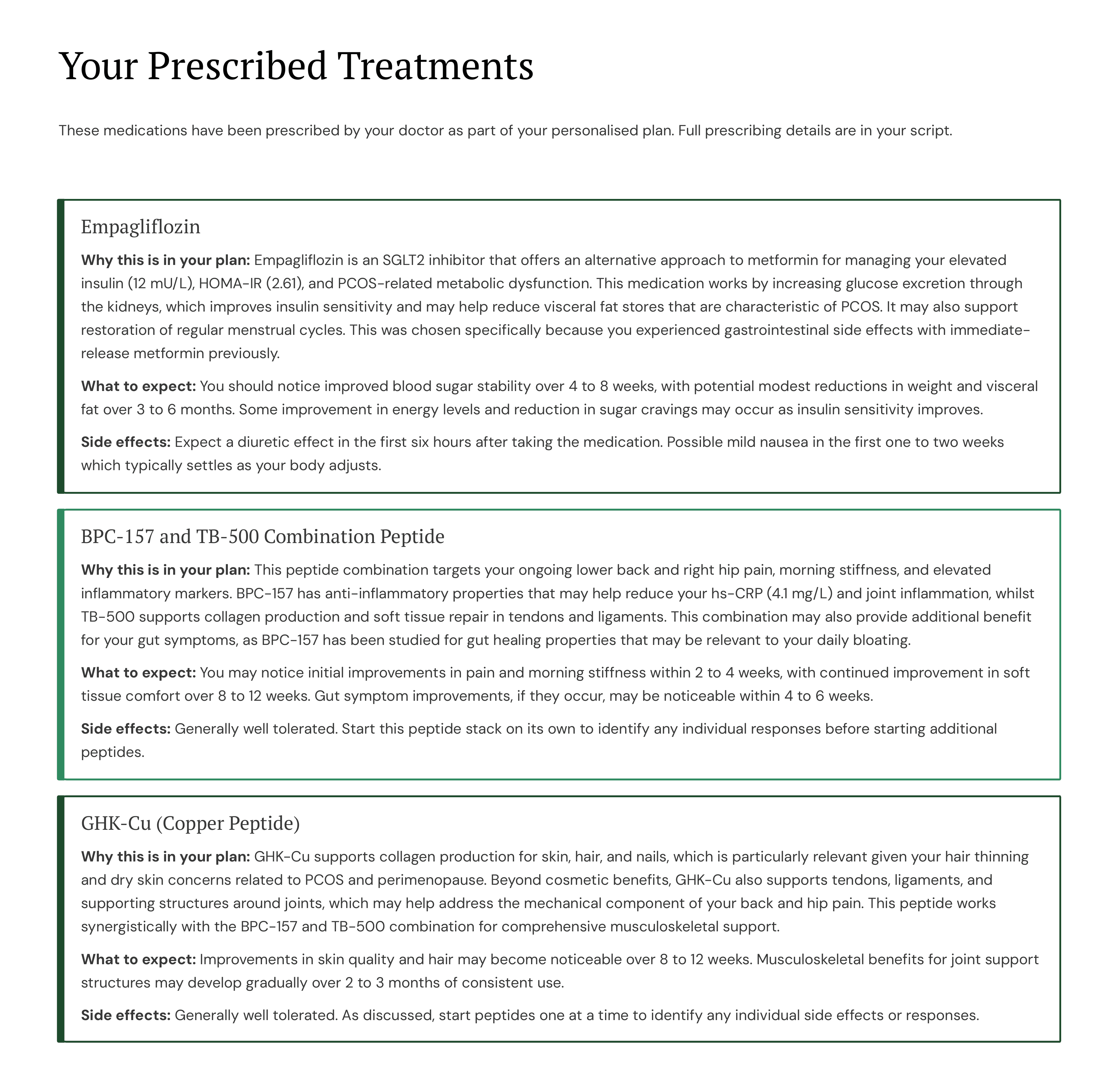 Report page: Prescription therapeutics